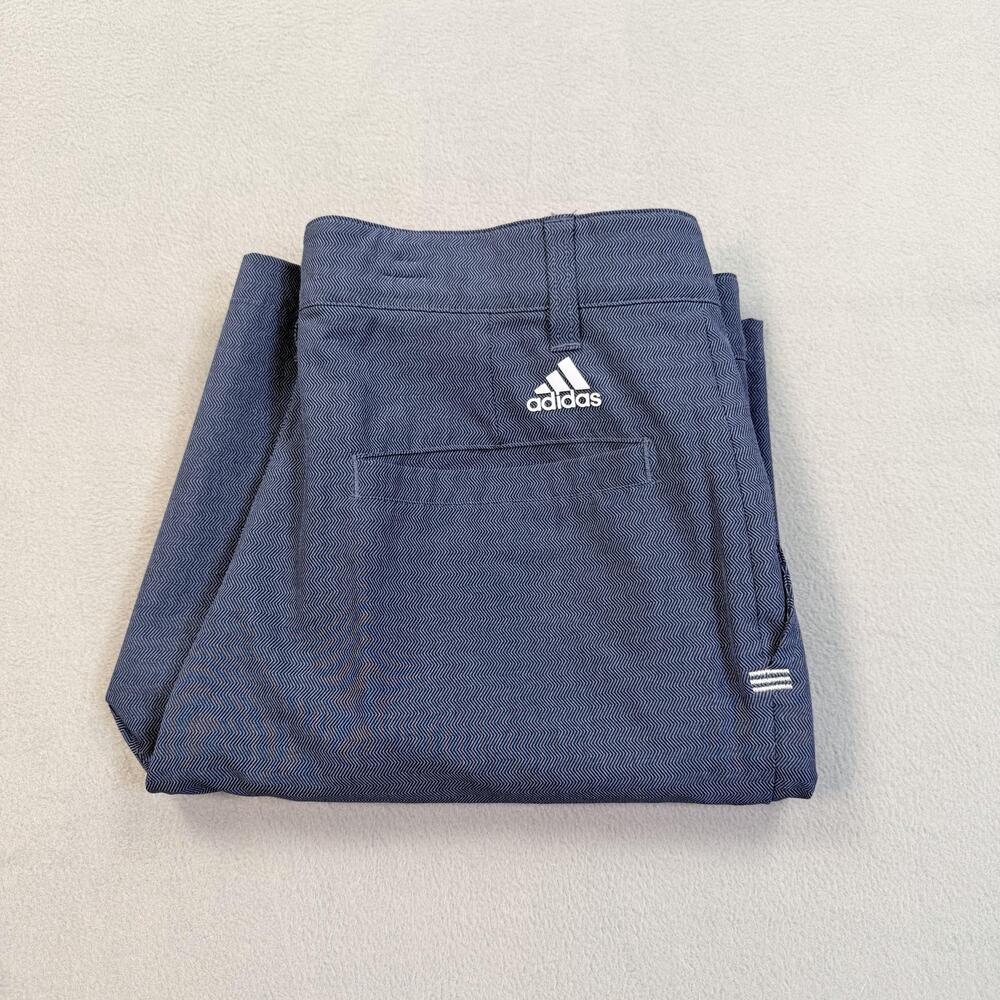 Adidas Golf Shorts Mens 30 Blue Chevron Twill 9 Inseam Performance Chino